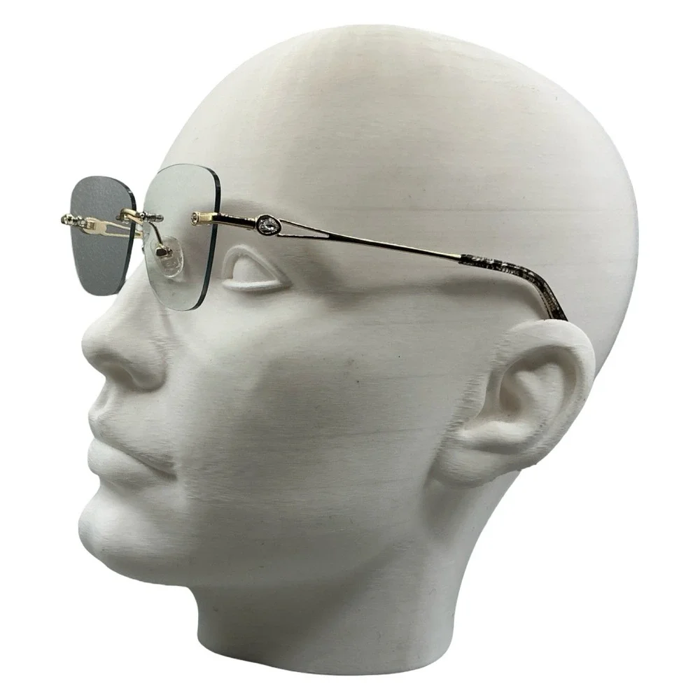 Zelool JCM781375-01 Gold Rimless Eyeglasses Frames Rhinestone Accent 54-18-145